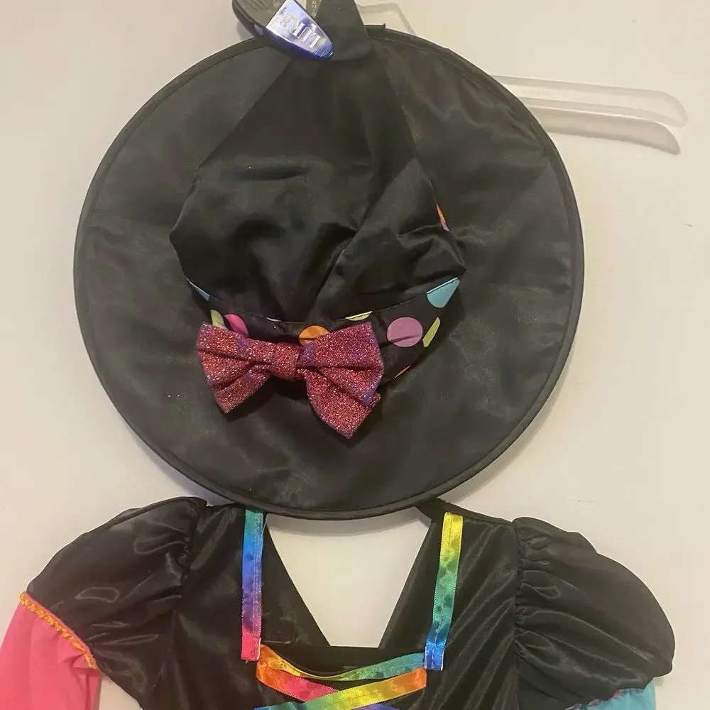 Halloween Costume Dress Rainbow Witchy Hat Tinker Bell Fairy Lot Of 2 Girls 3-4T